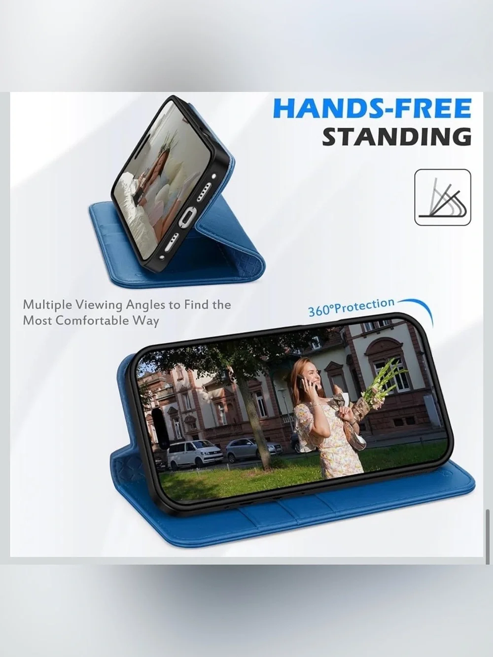Genuine Leather Case For IPhone 17 Folio Wallet design RFID blocking 999-lb-1